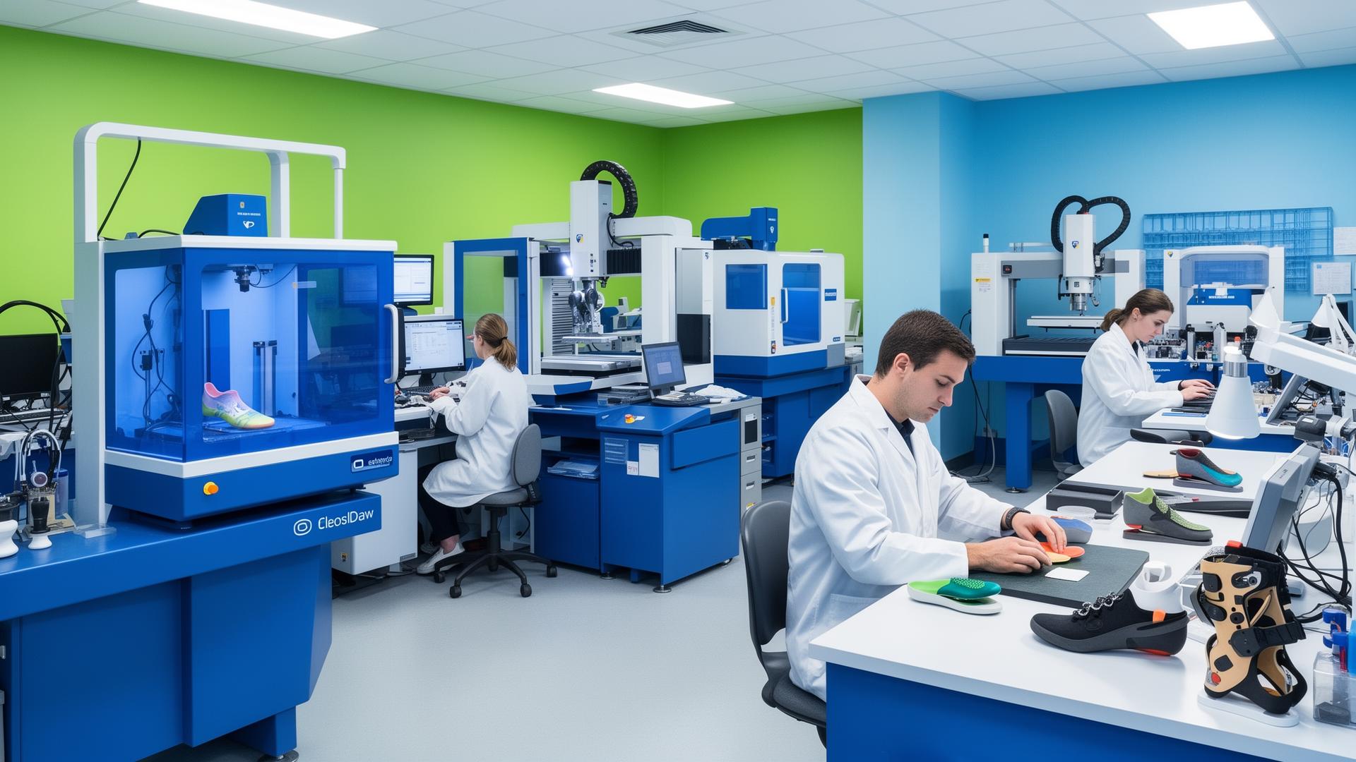 Orthotic technicians manufacturing devices inside the JSR Devices lab