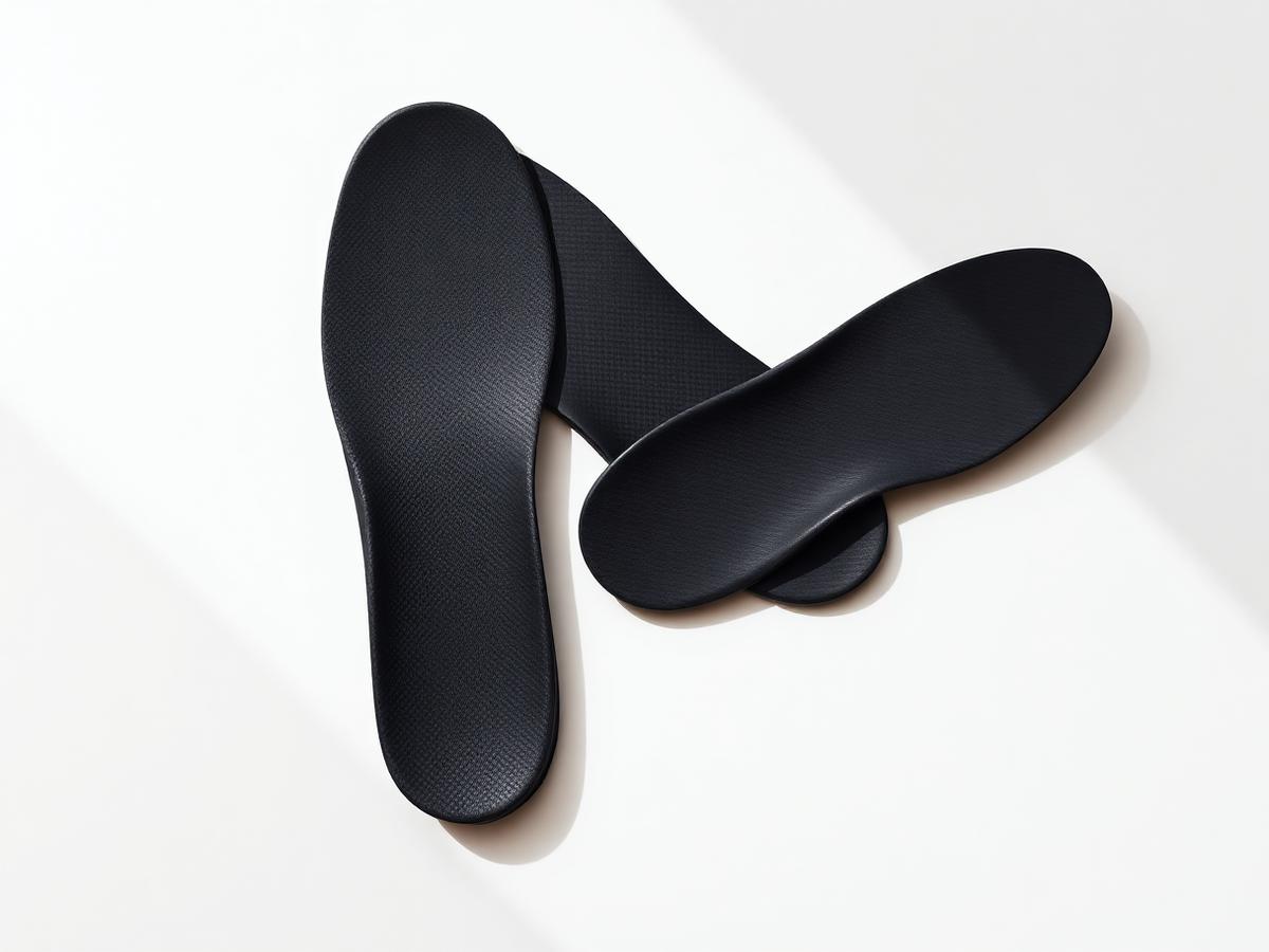 Close-up of a finished premium JSR Devices carbon fibre orthotic
